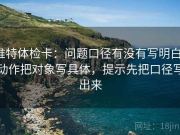 推特体检卡：问题口径有没有写明白，动作把对象写具体，提示先把口径写出来