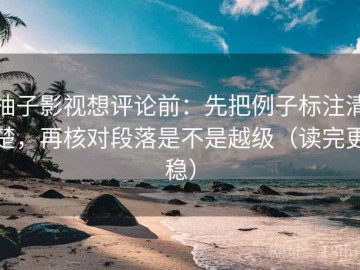 柚子影视想评论前：先把例子标注清楚，再核对段落是不是越级（读完更稳）