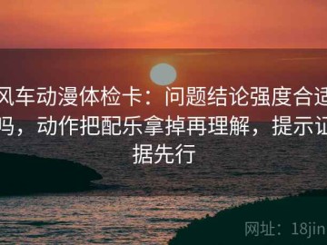 风车动漫体检卡：问题结论强度合适吗，动作把配乐拿掉再理解，提示证据先行