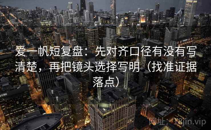 爱一帆短复盘：先对齐口径有没有写清楚，再把镜头选择写明（找准证据落点）