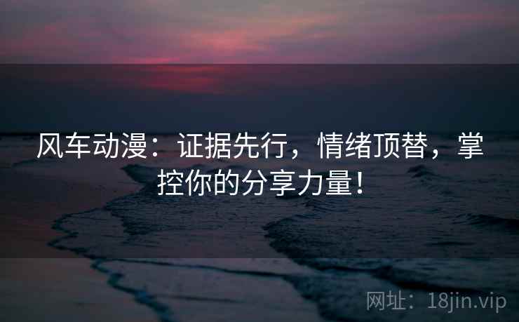 风车动漫：证据先行，情绪顶替，掌控你的分享力量！