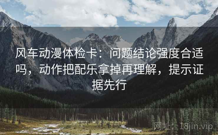风车动漫体检卡：问题结论强度合适吗，动作把配乐拿掉再理解，提示证据先行